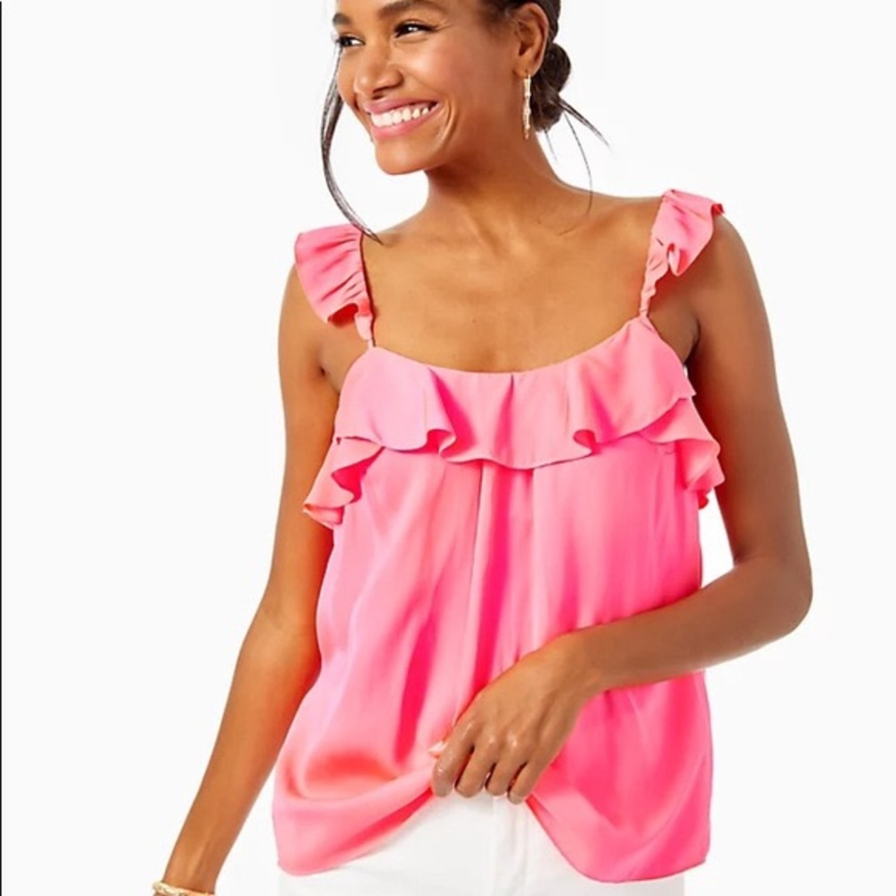 Lilly Pulitzer Cailee Top Love Potion Pink Size Medium NWT